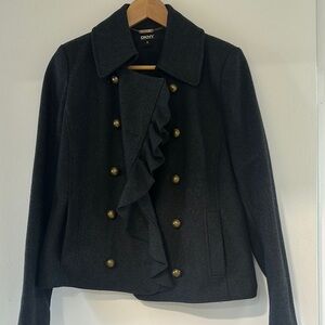 DKNY Women's Black Double-Breasted Jacket